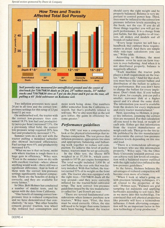 1996 4pg Print Article of John Deere Tractor & Ohio State University OSU Soil gallery