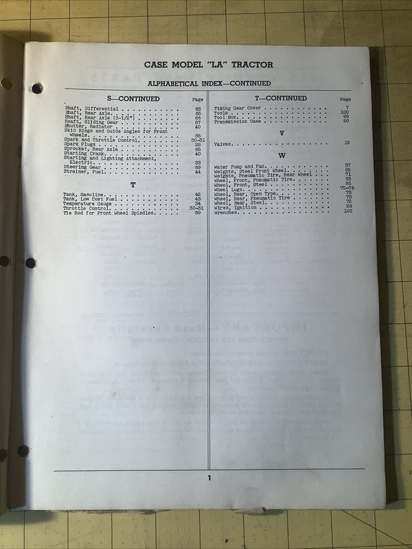 Vintage 1940s Case Tractors￼ Numerical Parts Price List Racine WI INV-P0123 gallery