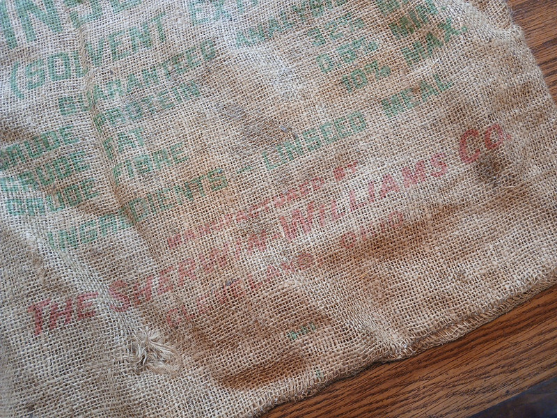 Rare Vintage Sherwin Williams Logo Linseed Oil Meal Burlap Farm Seed Bag 39 x 21 gallery