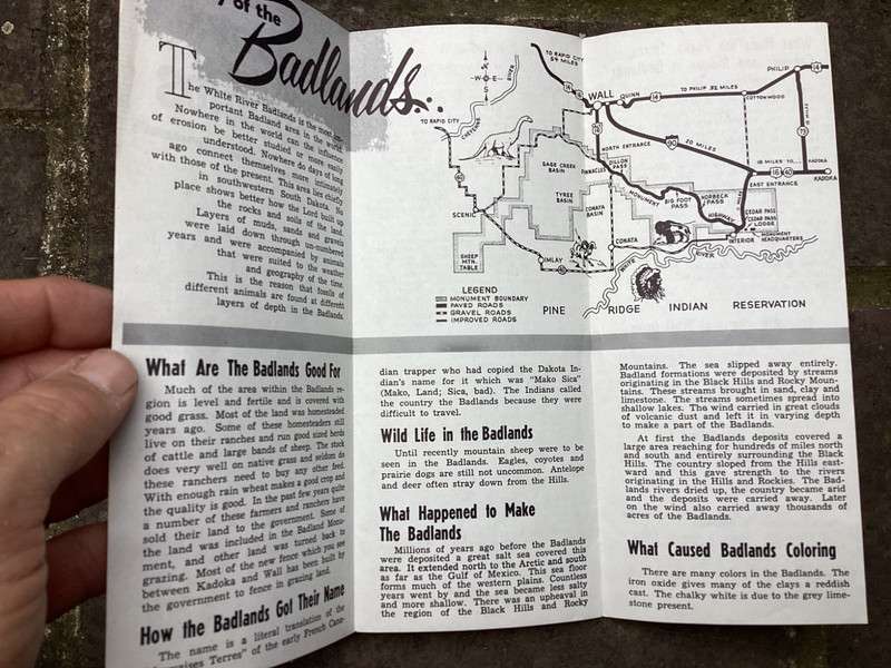 Rare Vintage Original History of the Badlands Brochure Wall South Dakota gallery