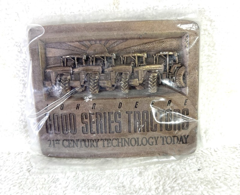 Vintage Brass John Deere Belt buckle 8000 series tractors 1994 licensed