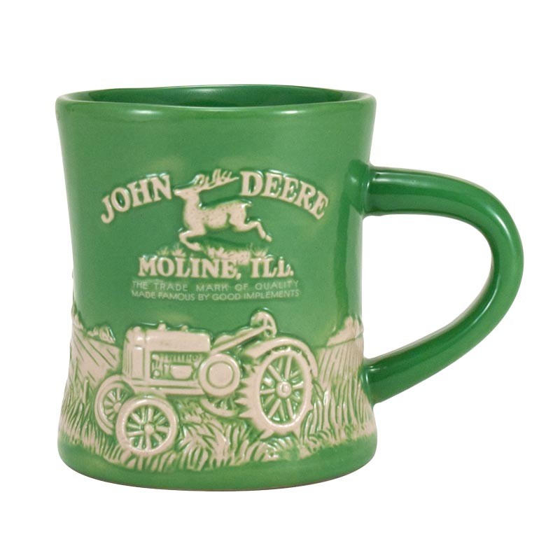 John Deere Raised-Relief “Steel Wheels” Stoneware Diner Mug