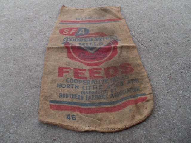 Vintage SFA Cooperative Mills Quality Feeds North Little Rock ARK burlap Sack