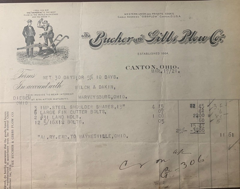 Canton Ohio Illustrated Advertising The Bucher & Gibbs Plow Co