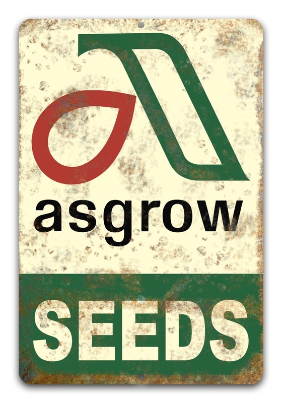 ASGROW SEEDS LARGE 12″X18 TIN SIGN SUNFLOWER CORN ALFALFA SOYBEAN BARN GARAGE