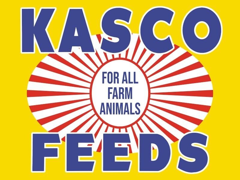 KASCO Feeds – For All Farm Animals NEW Sign 24″x30″ USA STEEL XL Size 7 lbs