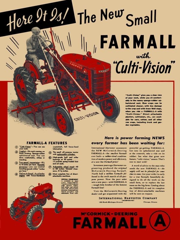 1939 IH International Farmall Model A Tractor NEW METAL SIGN: 9×12″ Free Ship