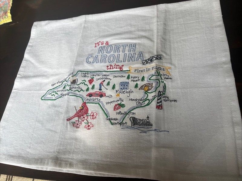 NORTH CAROLINA Kay Dee Designs It’s a State Thing Embroidered Flour Sack Towel