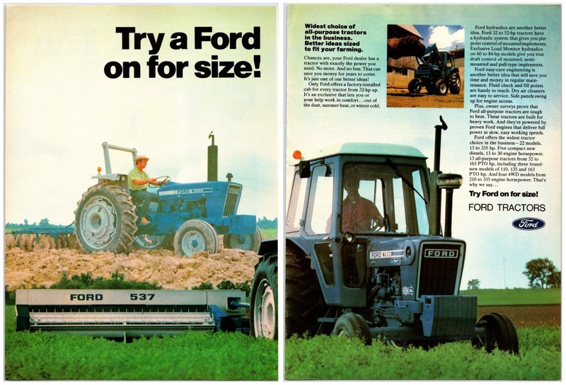 1979 Ford 7600 Tractors – Original 2 Page Print Advertisement (16in X 11in)