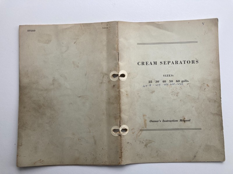 ALFA LAVAL CROWN DAHLIA CREAM SEPARATOR 25 30 40 50 60 galls Instructions 3