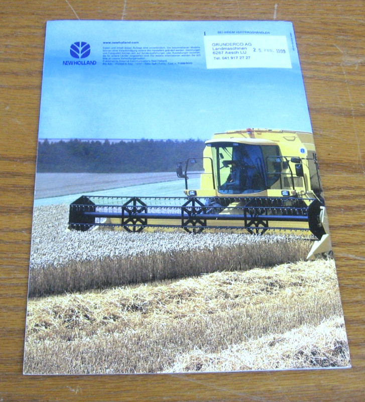 1997 NEW HOLLAND COMBINE TX BROCHURE SALES CATALOG PRINTED IN ITALY NOT ENGLISH gallery