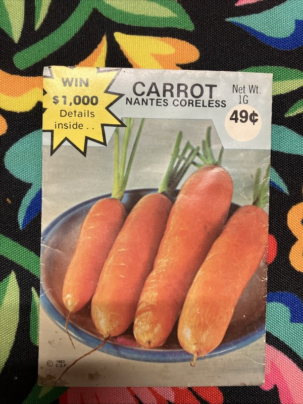Vintage Greene Valley Seeds Carrot Nantes Coreless Seed Packet