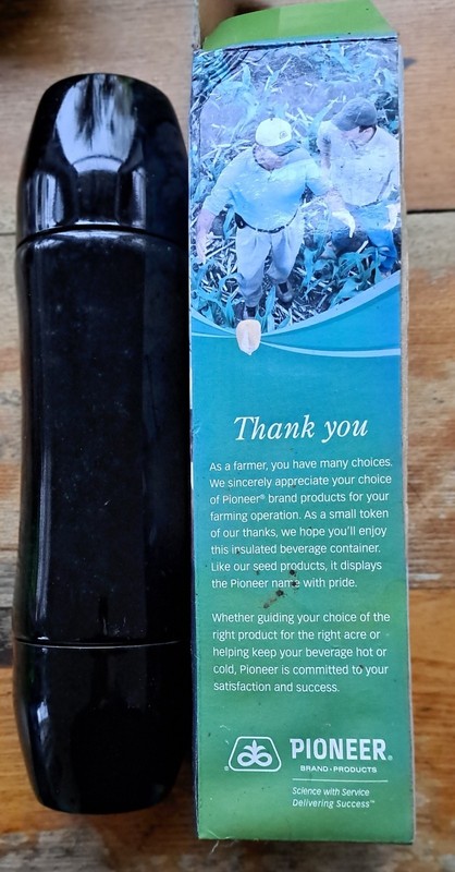Thermos. Pioneer Brand Products Thank You Gift To Farmers . NOB Stainless Steel gallery