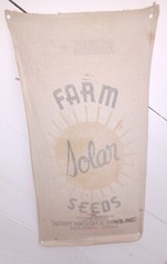 Vtg FARM SOLAR SEED ADVERTISING CLOTH LINEN SACK BAG AGRICULTURE TOLEDO OHIO OLD