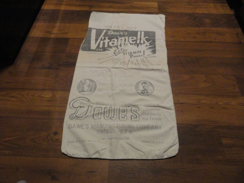 Vintage Dawe’s Vitamelk Vitamins For Animal Feeds Chicago Feed Sack