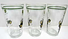 VINTAGE SET OF THREE (3) JOHN DEERE 16 OZ. EVERYDAY TUMBLER/ GLASSES BY GIBSON
