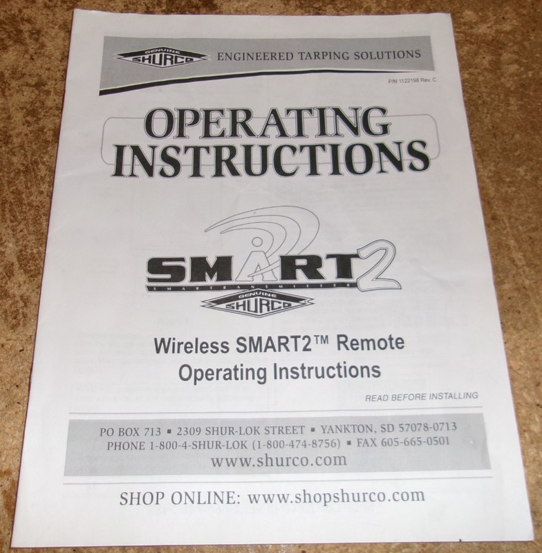 shurco tarp wireless smart2 remote operating instructions very good used