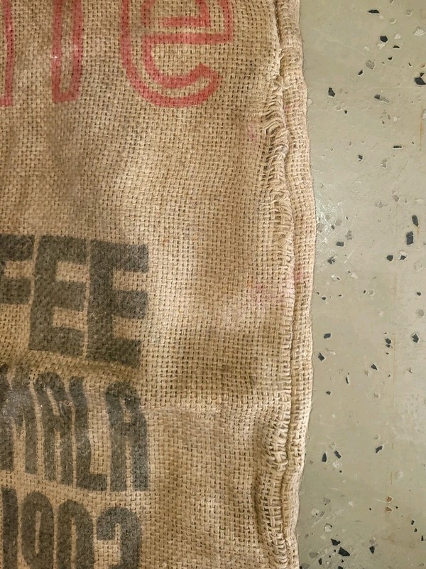 RARE Vintage GUATEMALA COFFEE Bean Bag Jute Burlap Gunny Sack 1992-1993 gallery