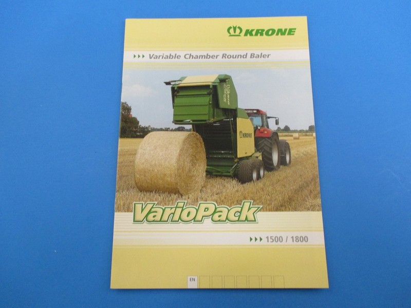 Original Krone Sales Brochure Variable Chamber Round Baler VarioPack M3064