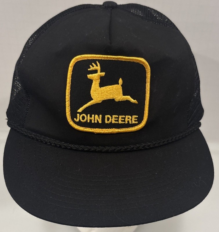 Vintage John Deere Black And Gold John Deere Snap Back Baseball Hat