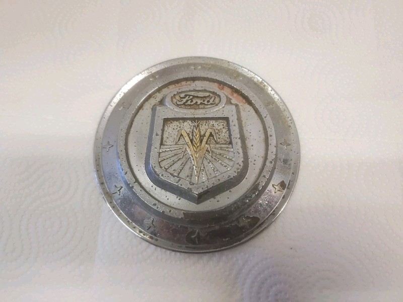 5-3/4″ Round Metal Hood Emblem Ford Golden Jubilee Tractor Chromed