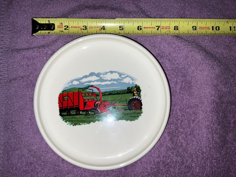 GEHL 59 ASHTRAY DISH CANDY NUT VINTAGE WHITE CERAMIC FARM SCENE Making Hay While gallery