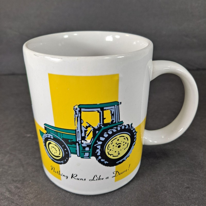 Licensed John Deere Tractor 2-Sided Coffee Mug Cup Gibson, green/yellow