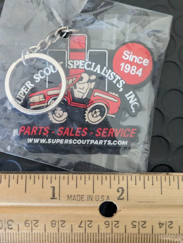 Lot of 2 International Harvester Scout II Keychains One Metal One Rubber gallery