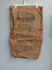 Vintage Arvin Gold Pennant Burlap Potato Sack 100 Lb Bakersfield California USA