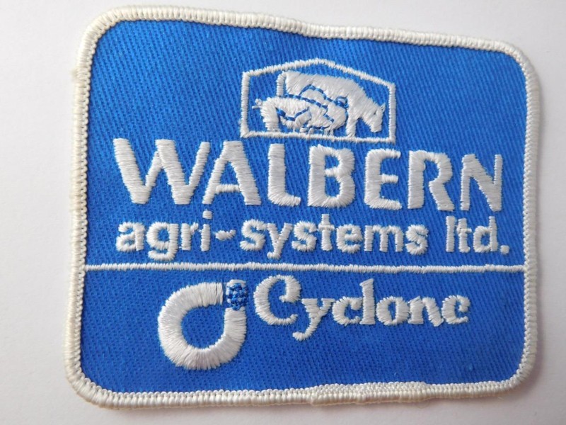 WALBERN AGRI SYSTEMS CYCLONE FARM EQUIPMENT VINTAGE HAT PATCH BADGE