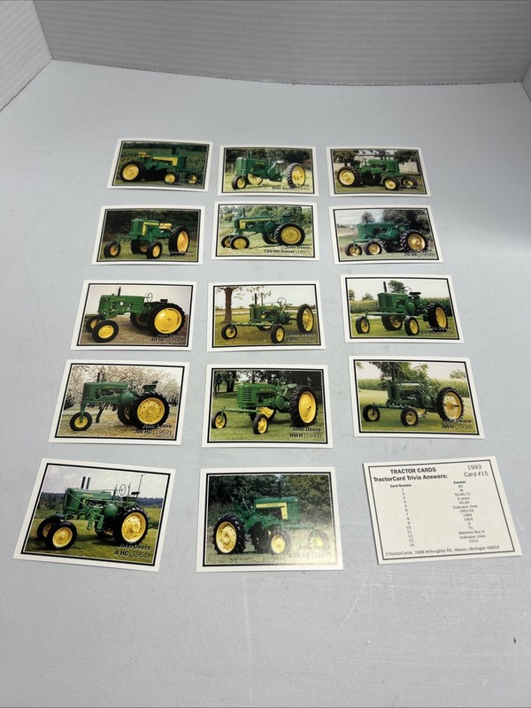 John Deere Tractor Card Set 93-1. Set Of 15 Cards Complete. 27