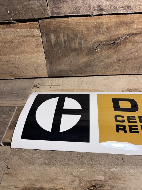 Vintage CAT D8L Certified Rebuild Sticker Decal NOS Block C Logo 6.5”x16.5” gallery