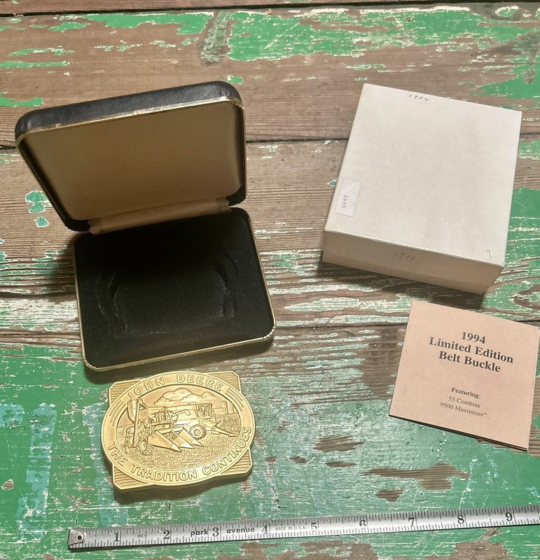Vintage 1994 John Deere Limited Edition Belt Buckle The Tradition Continues NOS
