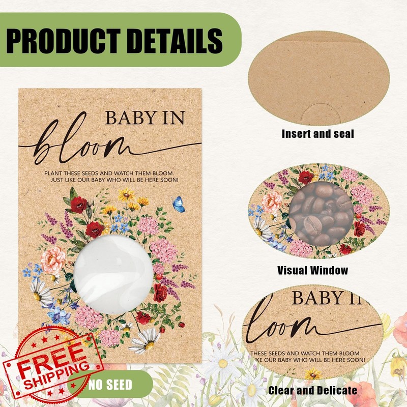FYSUIMU 50Pcs Wildflower Seed Packets Kraft Envelopes 2.8x3.9 Inch gallery