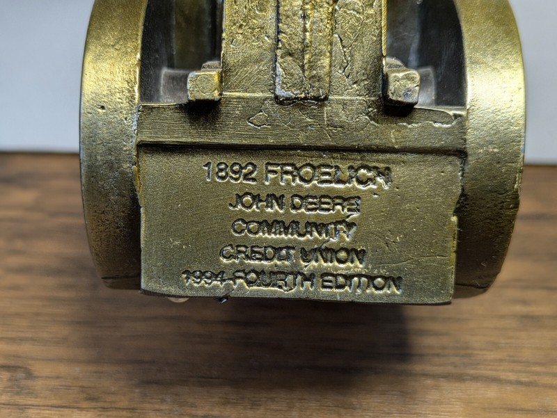 Vintage - 1994 John Deere CCU Die Cast Coin Bank, 1892 Froelich gallery