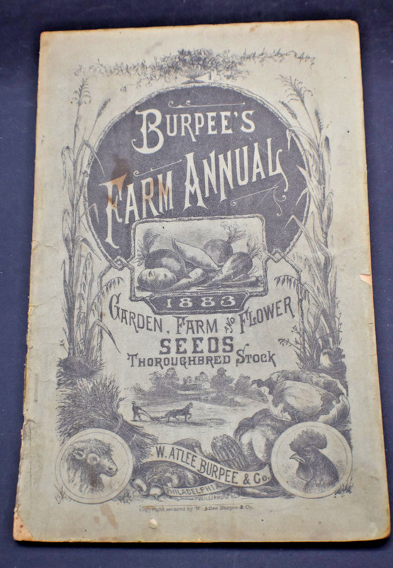 1883 Burpees Farm Annual *Garden, Farm & Flower Seeds*Thoroughbred Stock*