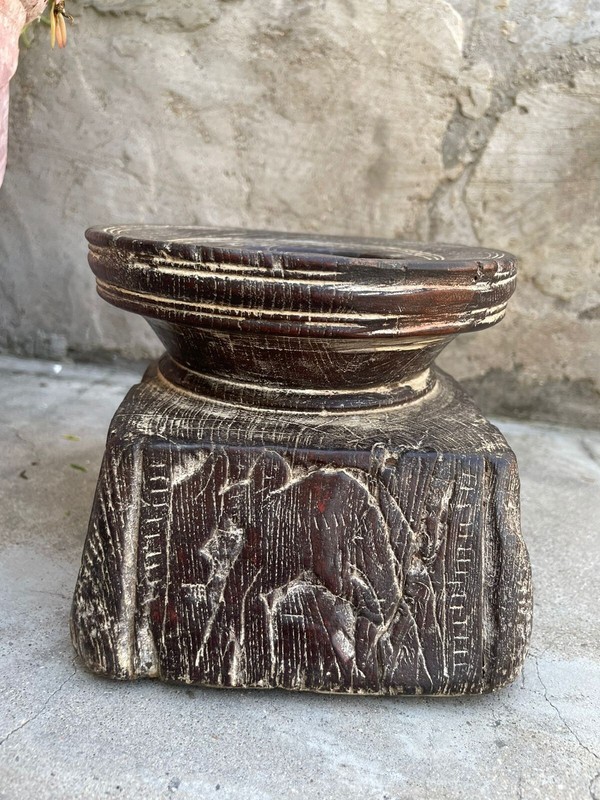 Antique Wooden Beautiful Hand Carving Agriculture Seed Holder Decorative - 225 gallery
