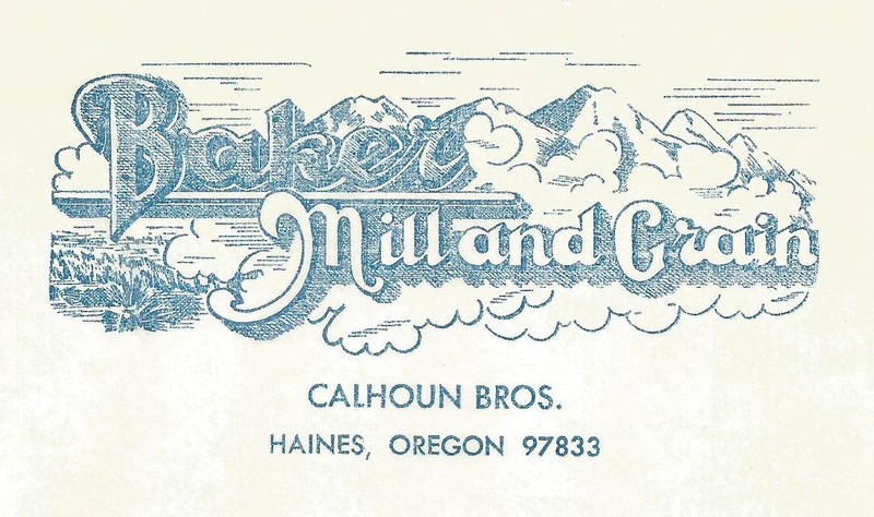 Letterhead-BAKER MILL & GRAIN,Calhoun Brothers,Hanes,OR.1974 Oregon onionskin :)