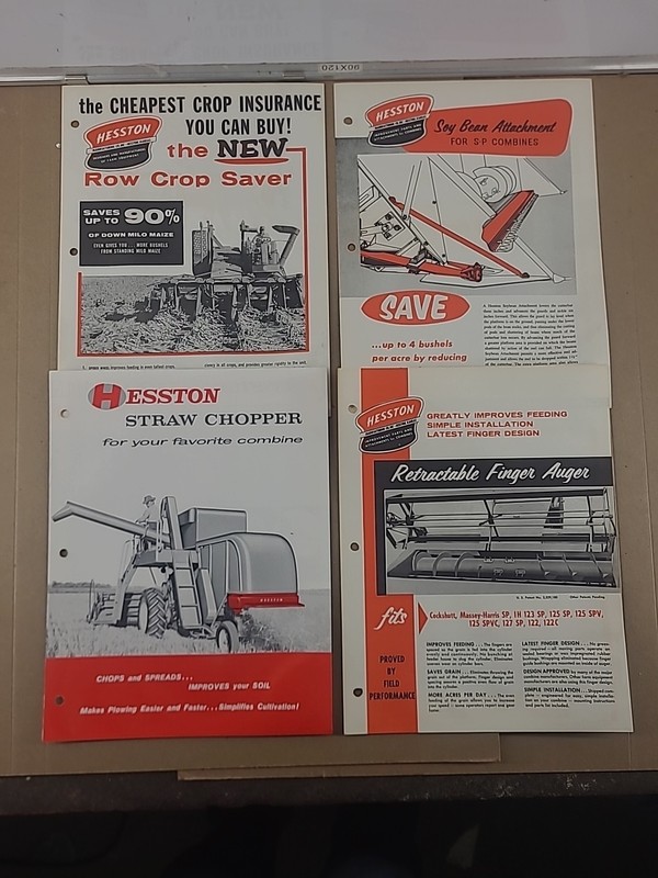 Vintage Hesston Combine Attachment Sales Brochures Lot Of 4