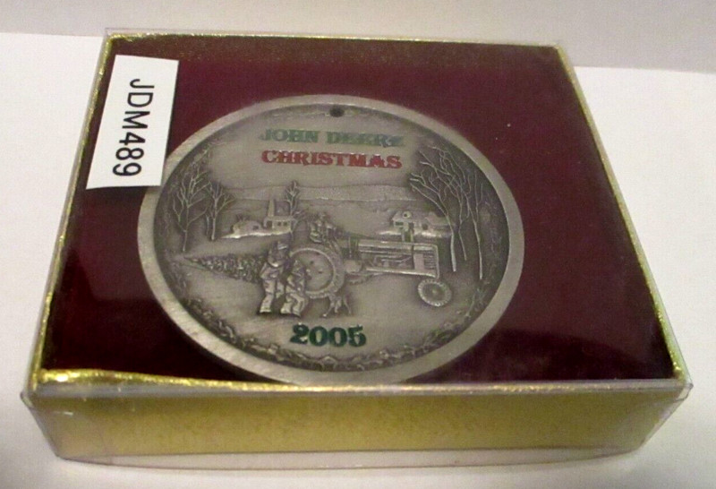 John Deere 2005 Pewter Christmas Ornament Xmas Tractor Farm Church Winter JDM489 gallery