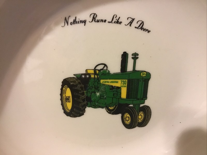 Gibson JOHN DEERE Lot of 2 Soup Salad Bowls Amber Waves Rim Style 8 1/8” Tractor gallery