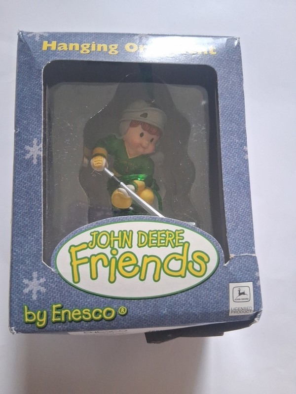 John Deere Friends Boy Hockey Player Hanging Christmas Ornament By Enesco