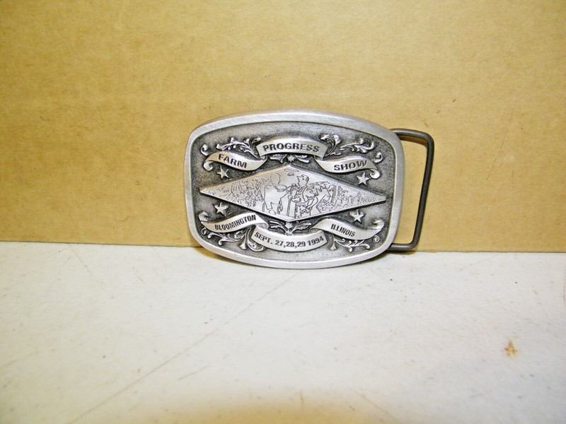 1994 Farm Progress Show Bloomington IL Pewter Belt Buckle Ltd Ed 5th Spec Cast