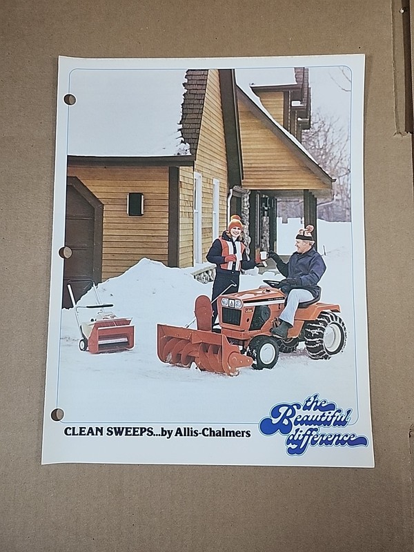 Vintage Allis-Chalmers Clean Sweep Snow Blower Brochure Fold Out