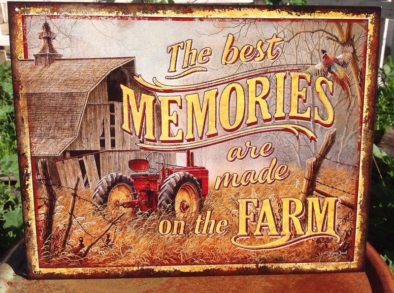 The Best Memories are Made on Farm Tractor Tin Metal Sign Barn Garage Classic