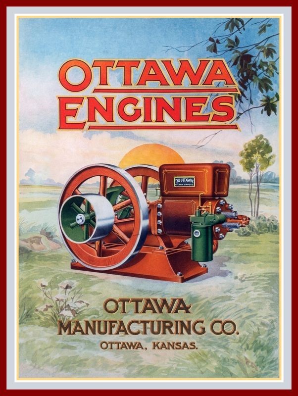 Ottawa Gas Engines of Ottawa, Kansas NEW METAL SIGN: 9×12″ Free Ship