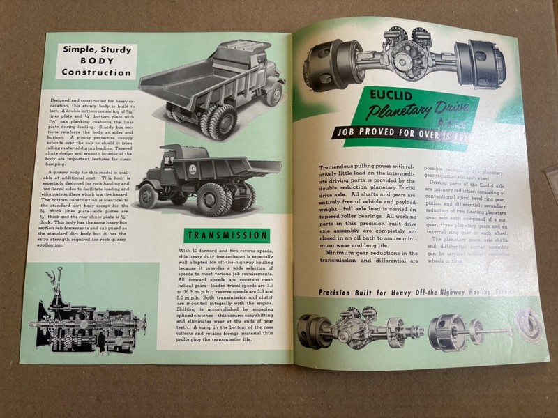 Vintage Euclid Model UD 10 Ton Dump Truck Off High Sales Brochure gallery