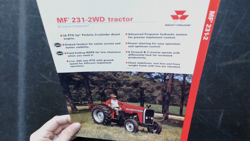 Massey Ferguson MF 231-2WD Tractor Vintage Brochure Red White 1970s