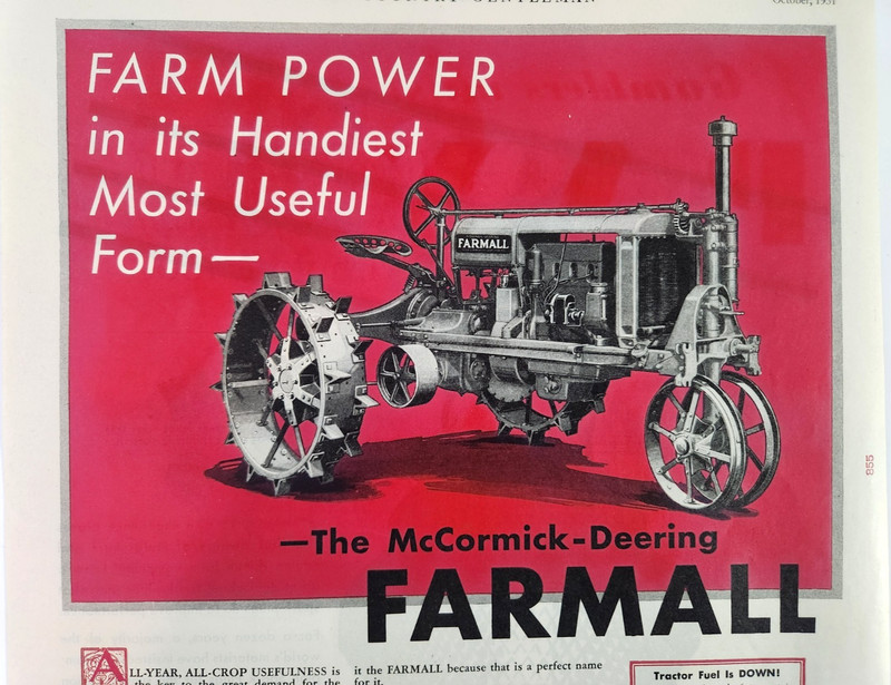 International Harvester Farmall Tractor McCormick Deering 1931 Ad Magazine Print