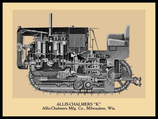 1939 Allis Chalmers Model K Tractor Cutaway View NEW METAL SIGN: 12×16″
